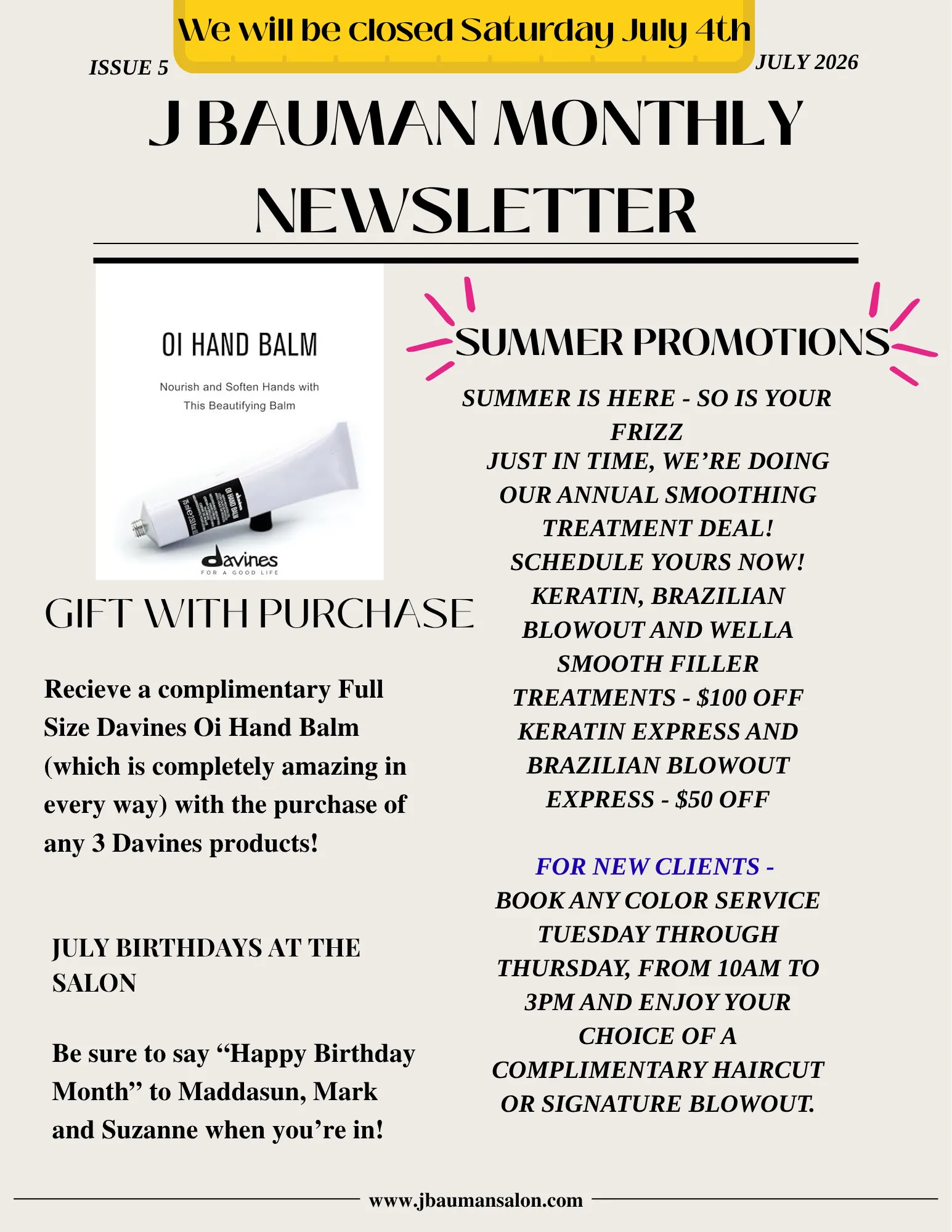 july promotions